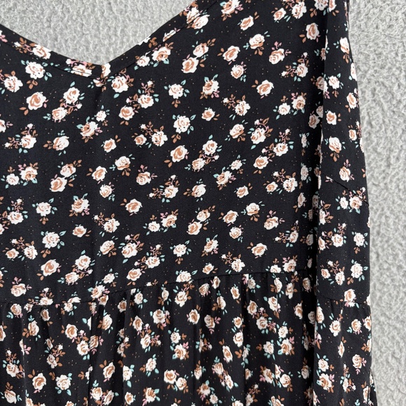 Natural Life Floral Wide Leg Jumpsuit Black Rose Print Size Large - Picture 6 of 16